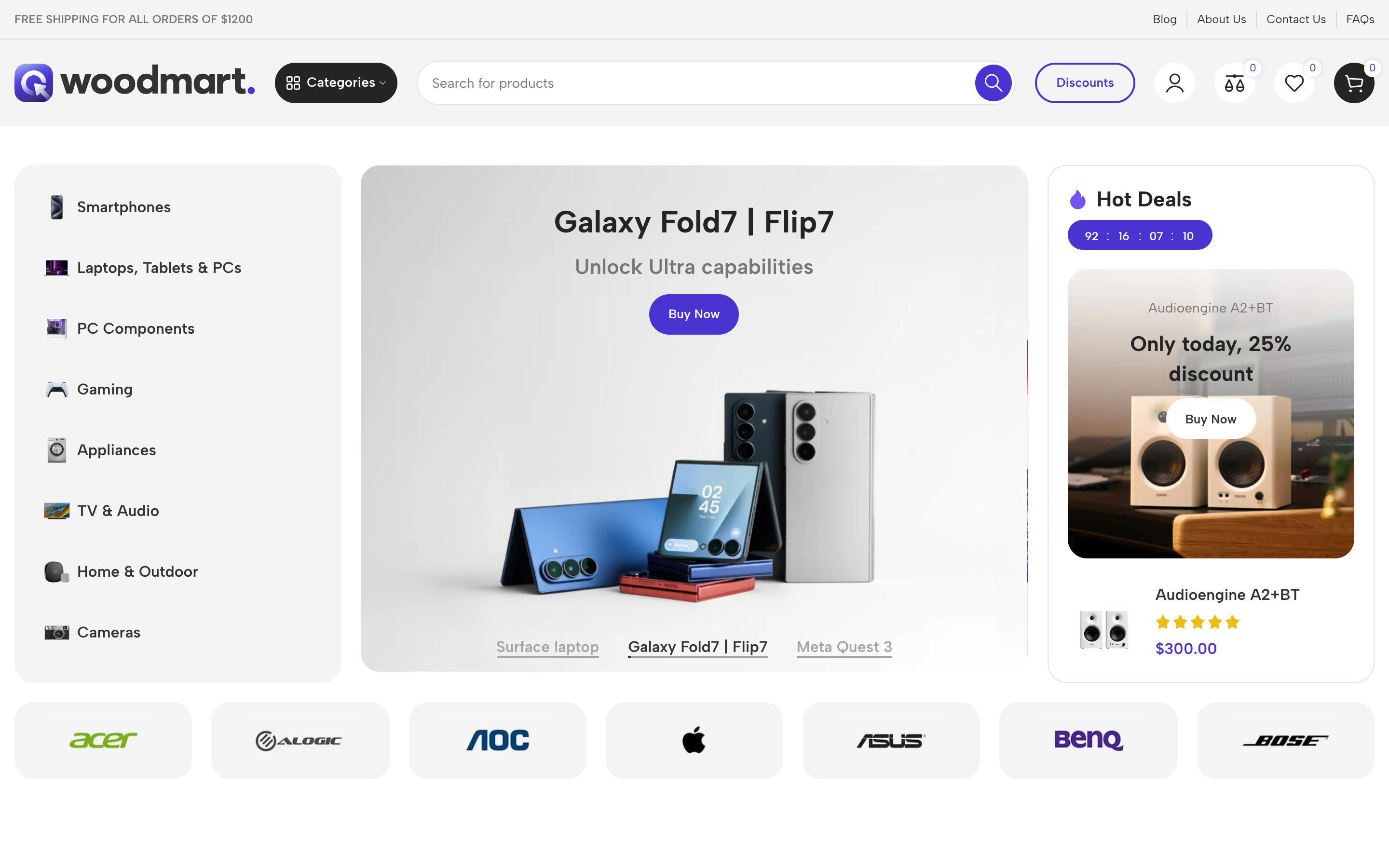 WoodMart WooCommerce theme electronics demo