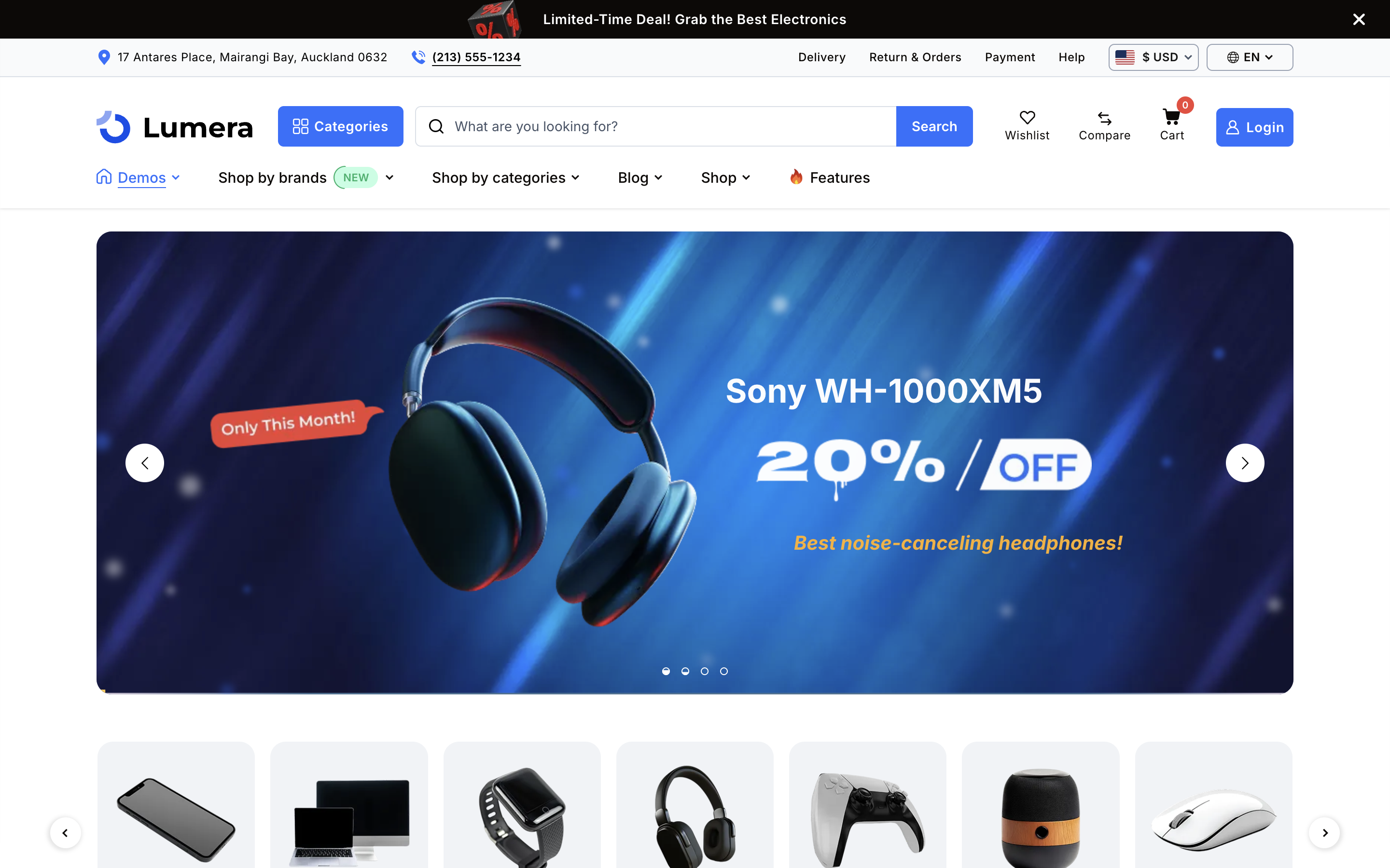 Lumera WooCommerce theme for electronics stores