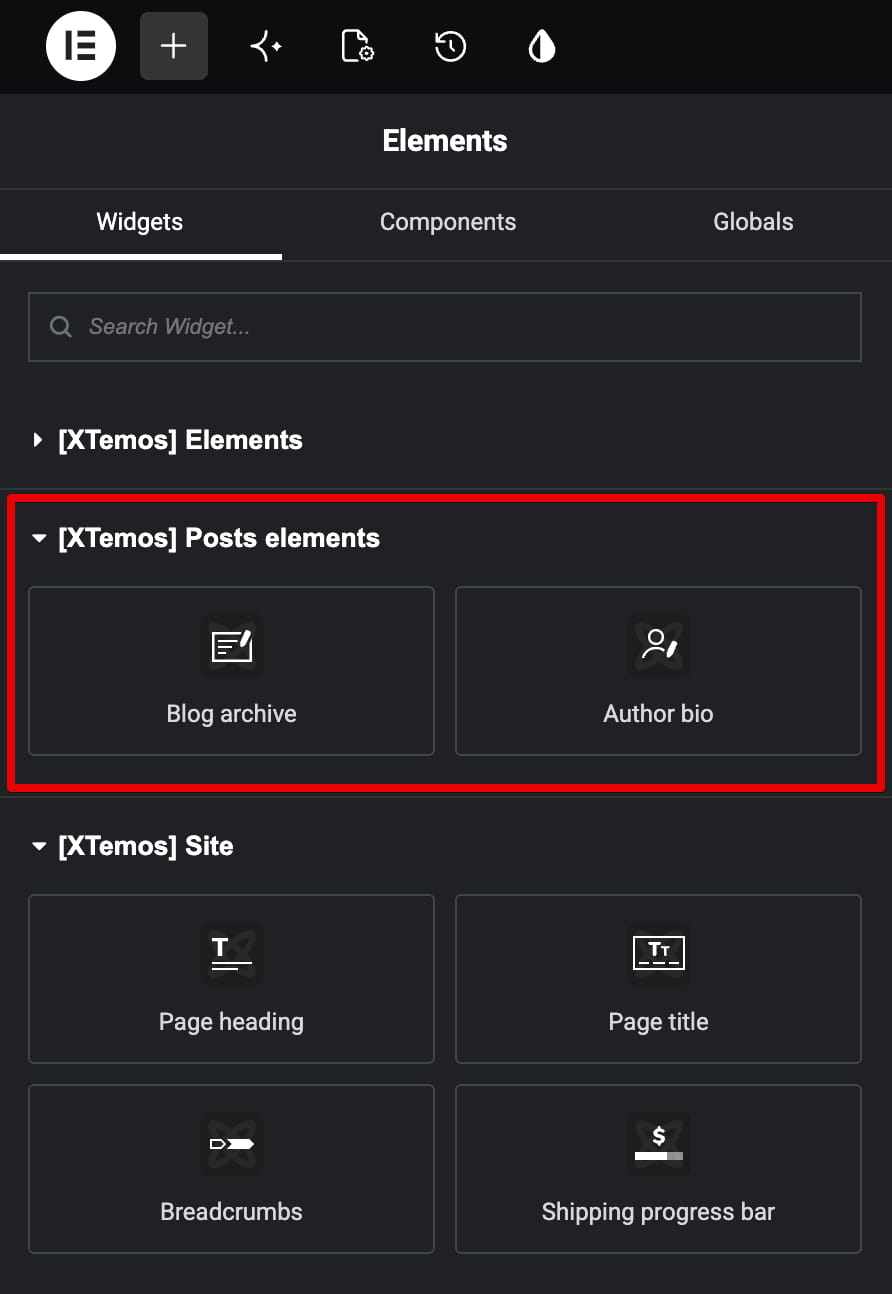 Blog archive layouts elements Elementor