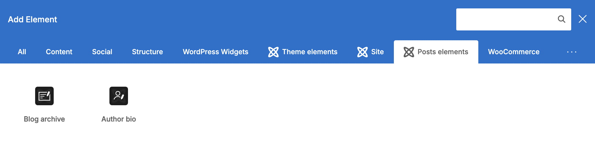 Blog archive layouts elements on WPBakery