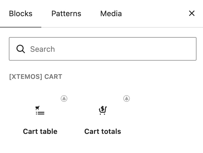 Cart layout blocks on gutenberg