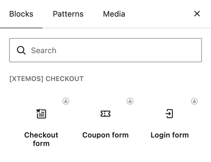 Checkout layout elements gutenberg