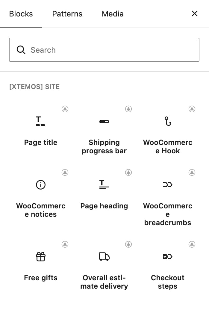Checkout layout site elements gutenberg
