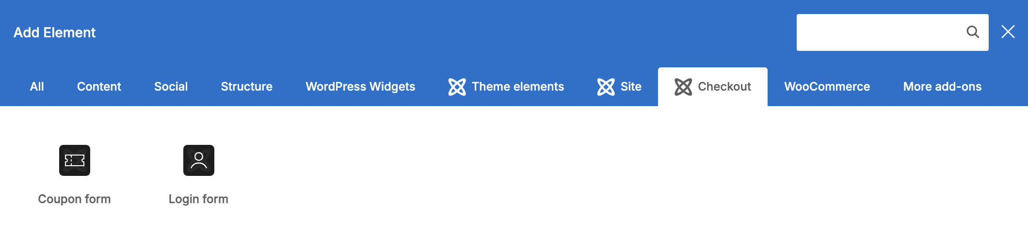 Checkout layout top content elements on Elementor