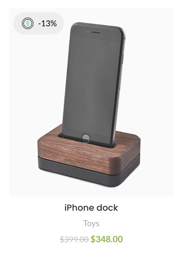 iPhone dock with wooden base