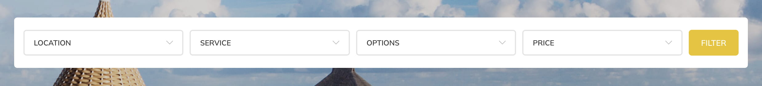 filters controll on demo Travel
