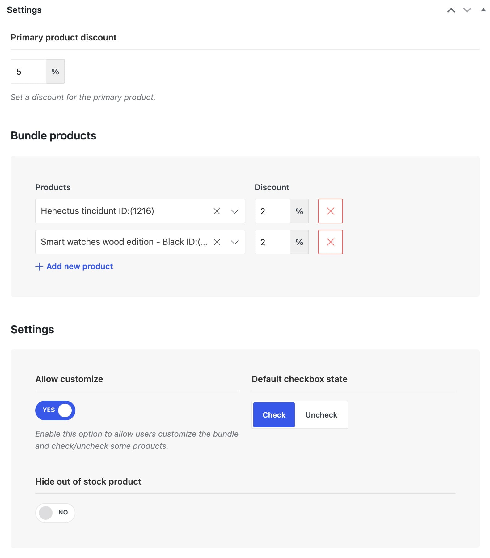 FBT options page backend