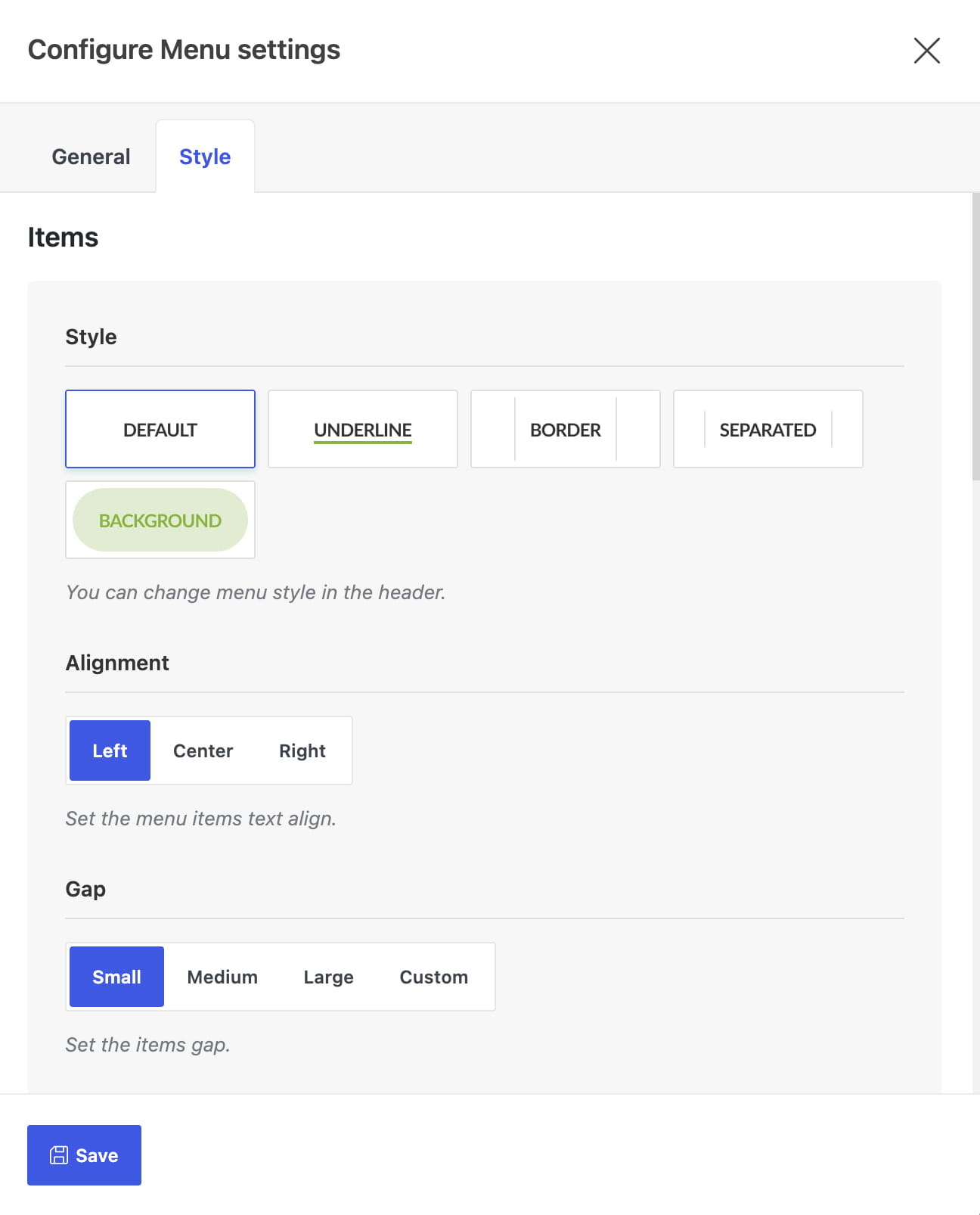 header secondary menu