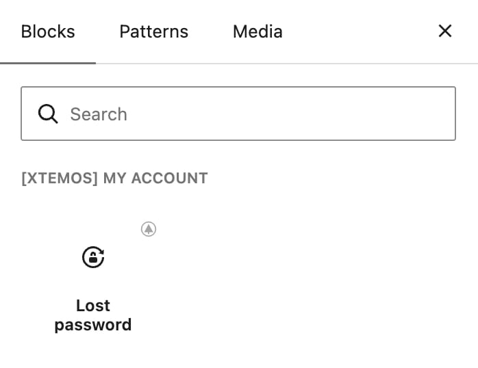 Lost password layout element