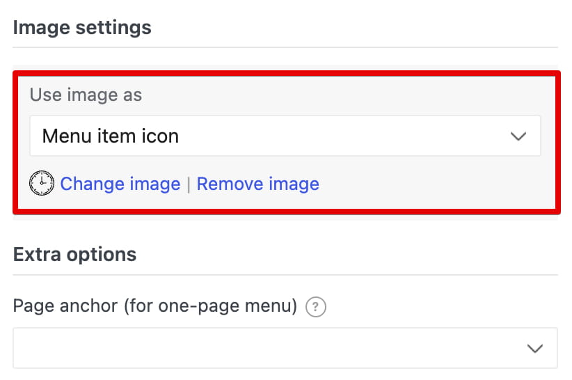 Menu item icon