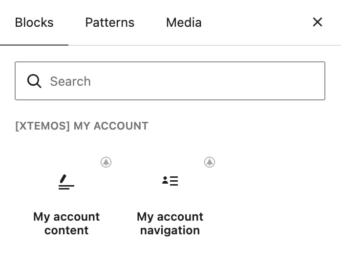 My account content and My account navigation blocks