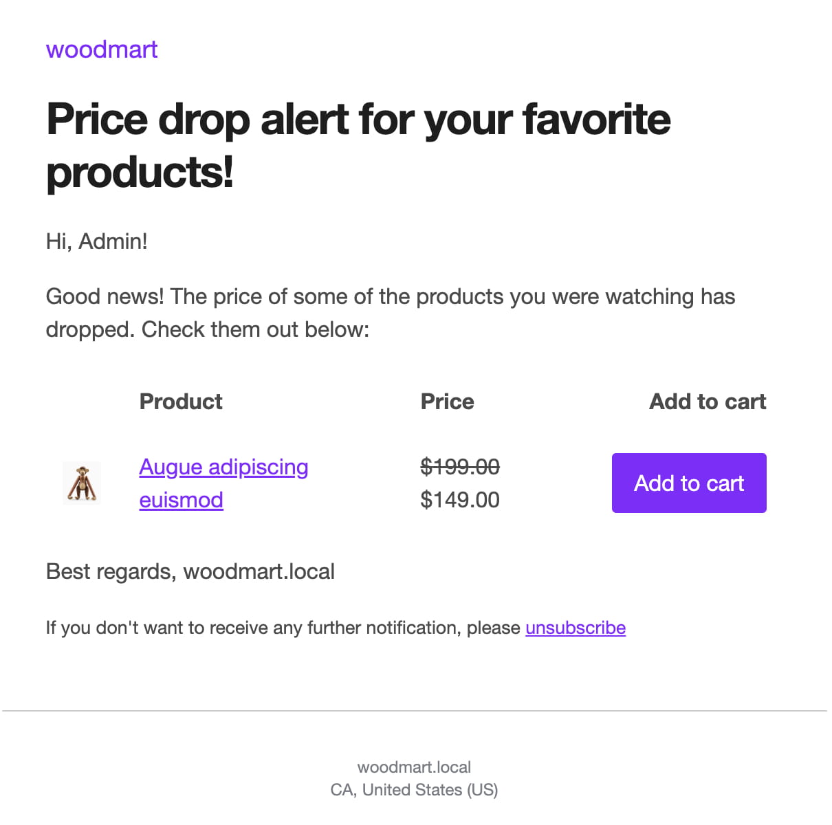 prixe tracker mail