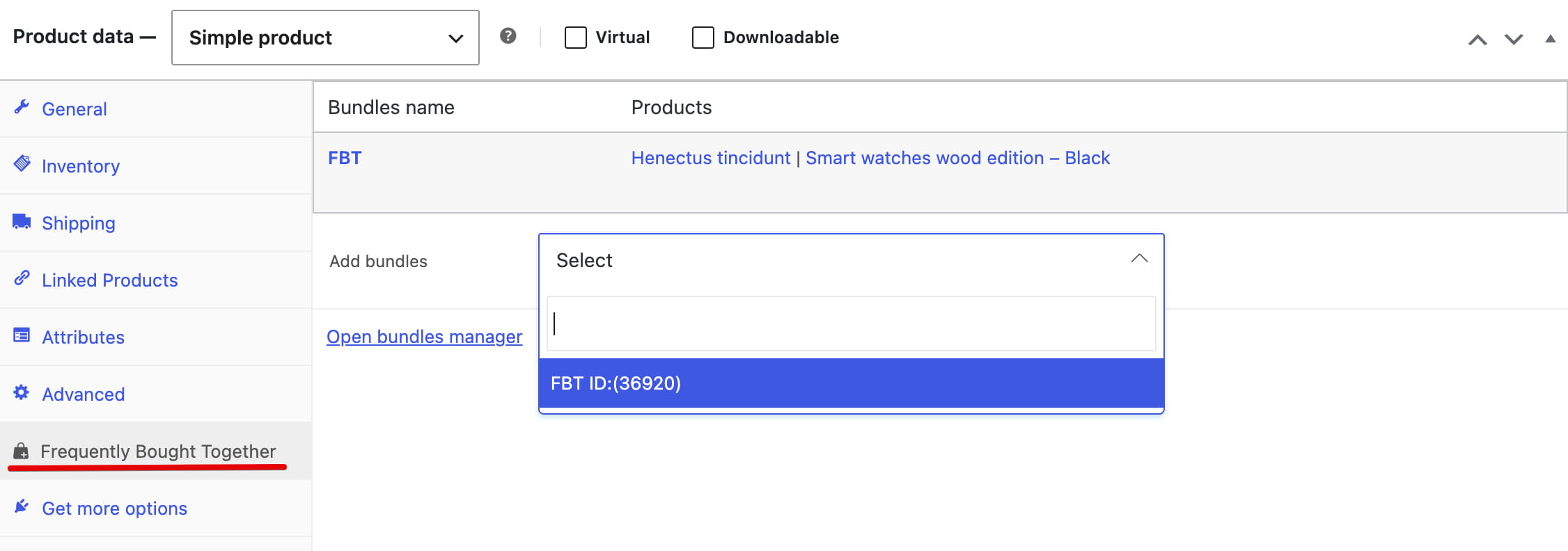 FBT on product data settings