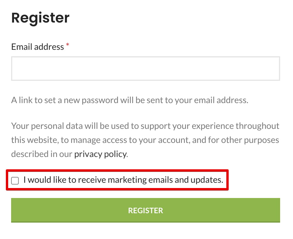 I would like to receive marketing emails and updates