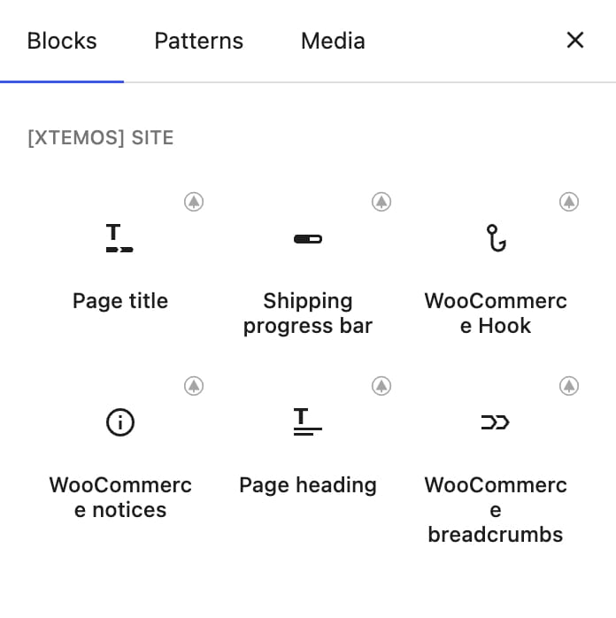 Site layout elements in Gutenberg