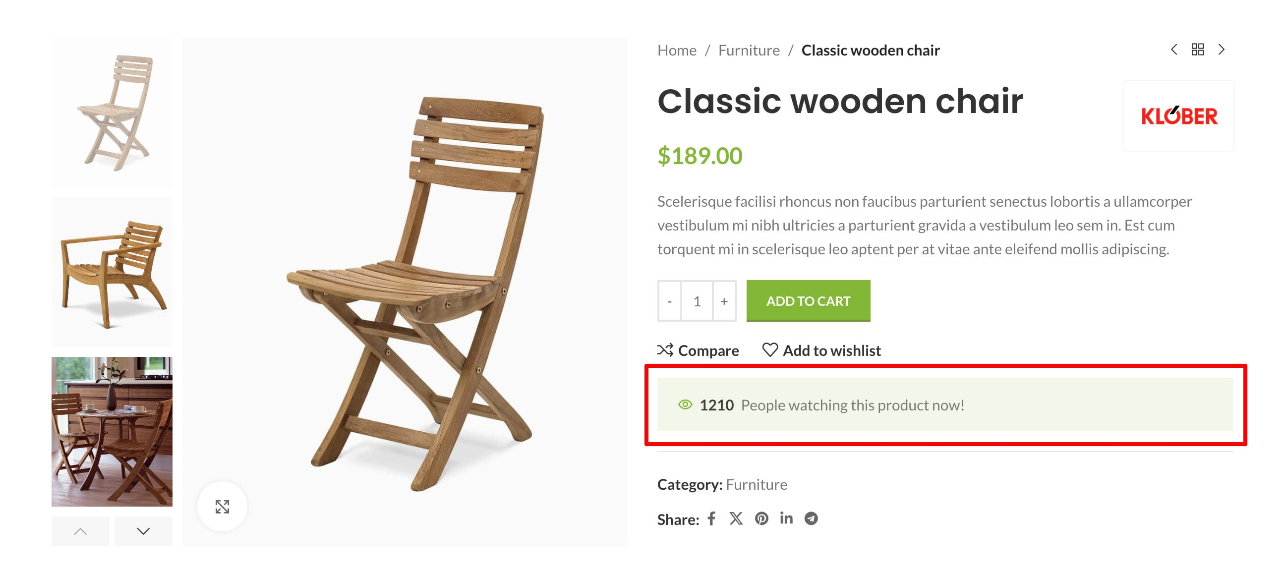 visitor counter in single product page frontend