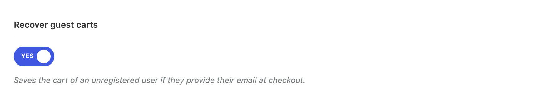 Recover guest carts setting enabled