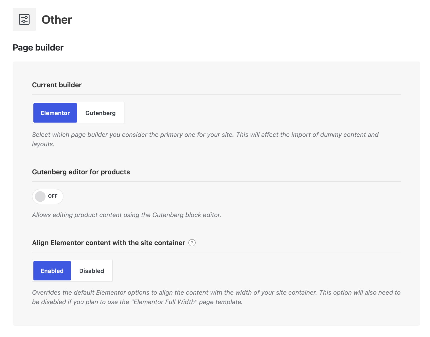 theme builder elementor