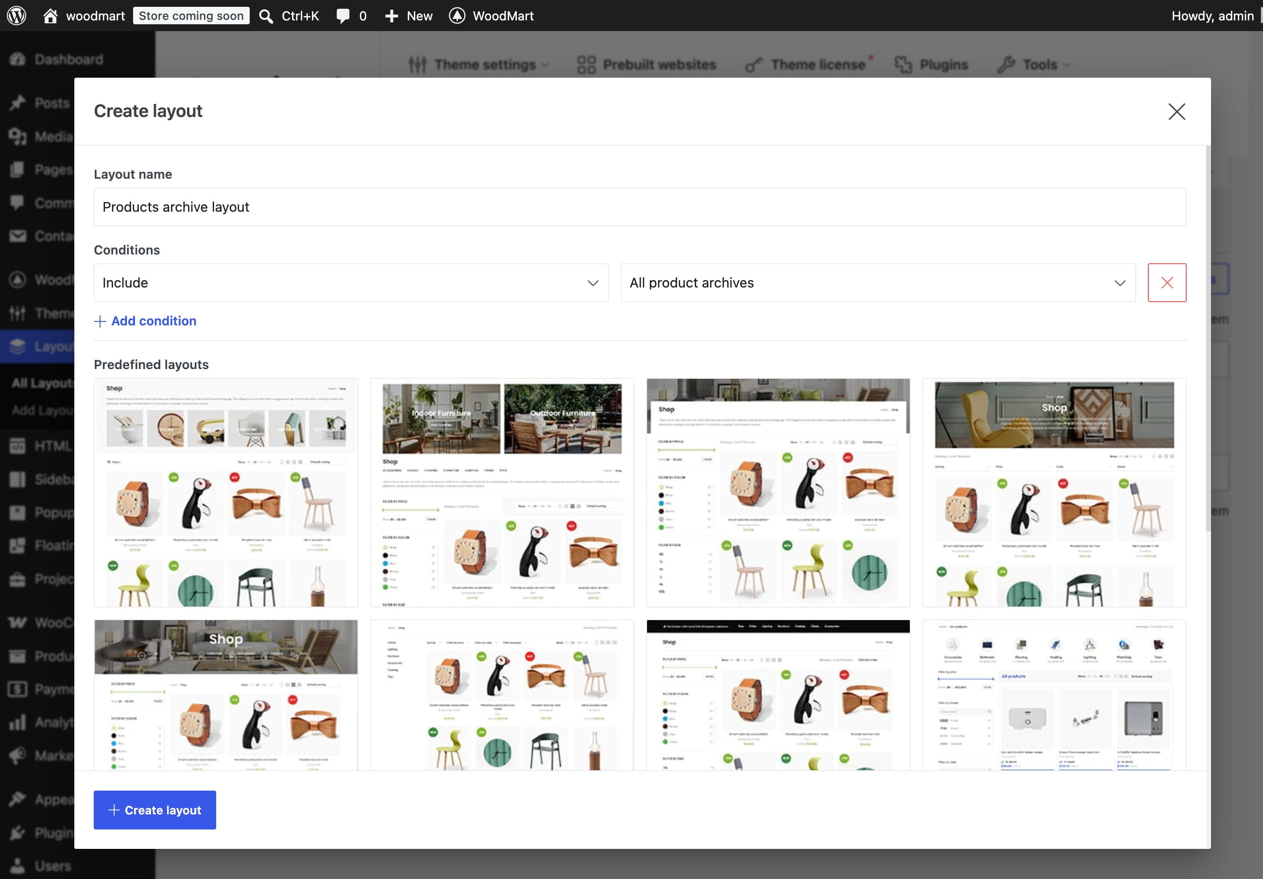 create layouts