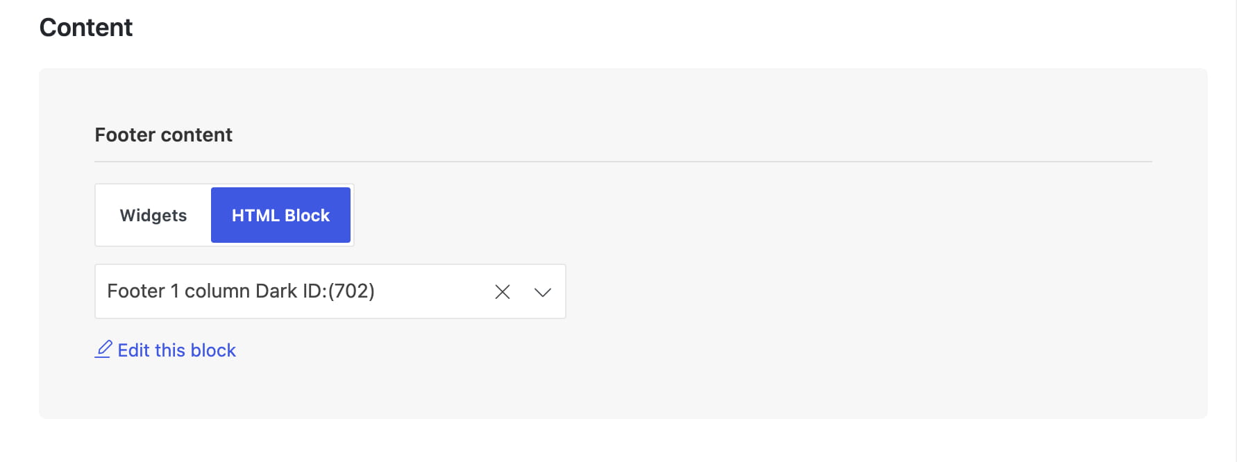 theme footer HTML block