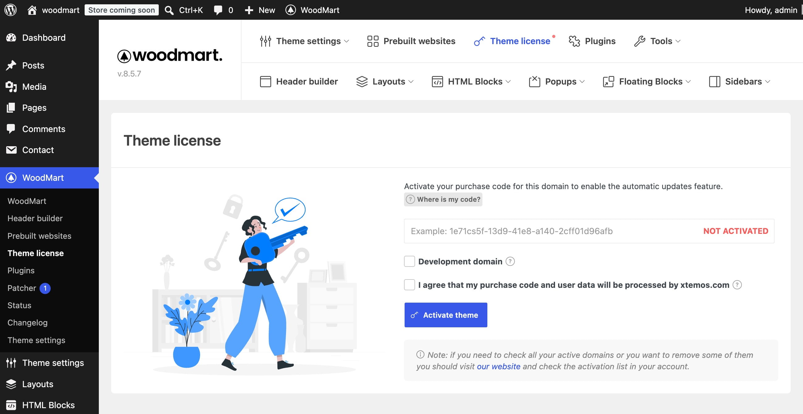 theme license page