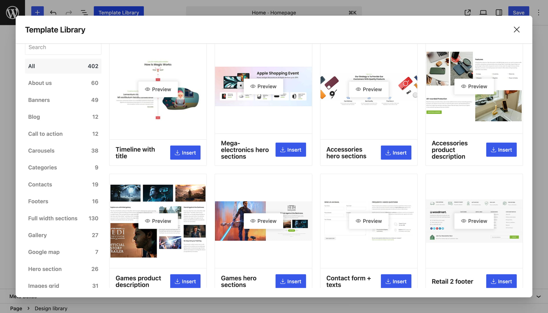 WoodMart Template Library